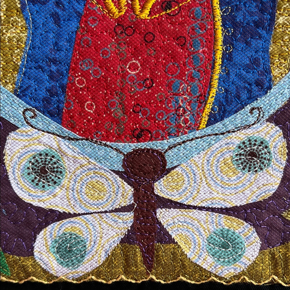 Laura Maclay Embroidered Tote Bag Our Lady of Guadalupe Floral Garden Handmade - Picture 4 of 13